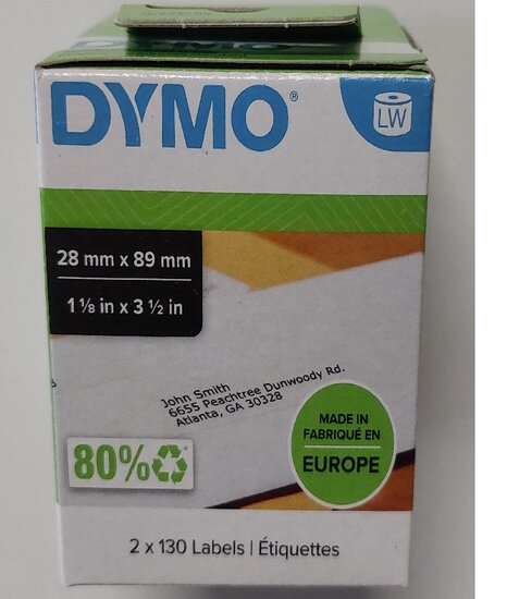 Dymo smal adres etiket S0722370